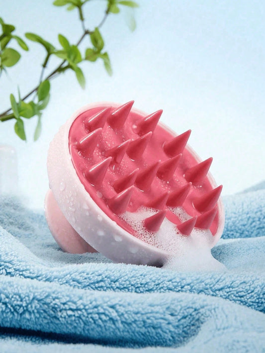 1pc Soft Silicone Scalp Massage Brush, Suitable For Dry/Wet Hair (Curly/Straight) And All Hair Types. Can Be Used For Blow Drying, Styling, Shampooing And Hair Care Massage. Portable And Easy To Clean