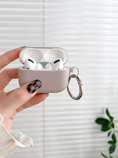 1pc Solid Color Silicone Earphone Case Compatible With Air Pods, Silicone One-Piece Solid Color Protective Cover