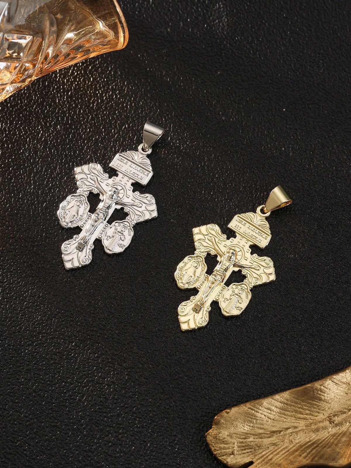 1pc Stainless Steel Chain Religious Forgiveness Cross Necklace, Jesus, Virgin Mary, St. Benedict Catholic Forgiveness Cross Necklace, Unisex