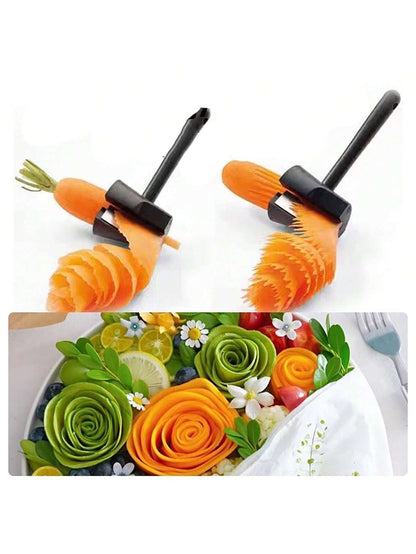 1pc Stainless Steel Creative Spiral Slicer Vegetable Cutter, Cucumber Carrot Decorative Shredder