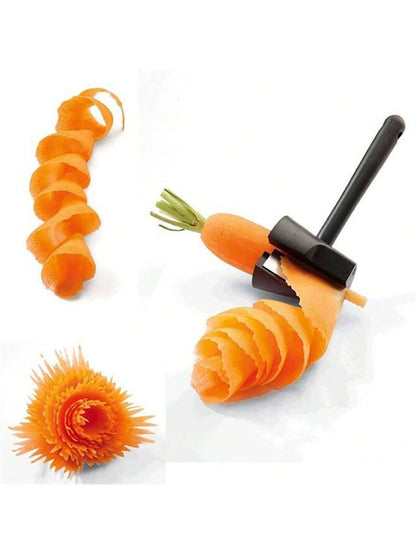 1pc Stainless Steel Creative Spiral Slicer Vegetable Cutter, Cucumber Carrot Decorative Shredder
