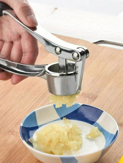 1pc Stainless Steel Manual Garlic Press, Multi-Function Kitchen Garlic Press, Kitchen Accessory. Also Can Be Used As A Nut Cracker And Multi-Function Ginger Grater. Equipped With Easy-To-Press Handle