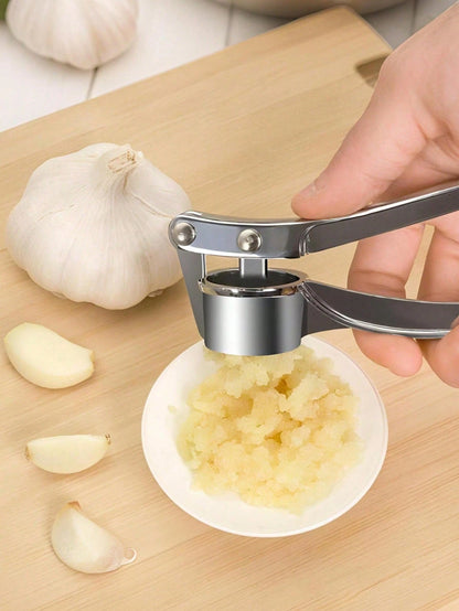 1pc Stainless Steel Manual Garlic Press, Multi-Function Kitchen Garlic Press, Kitchen Accessory. Also Can Be Used As A Nut Cracker And Multi-Function Ginger Grater. Equipped With Easy-To-Press Handle