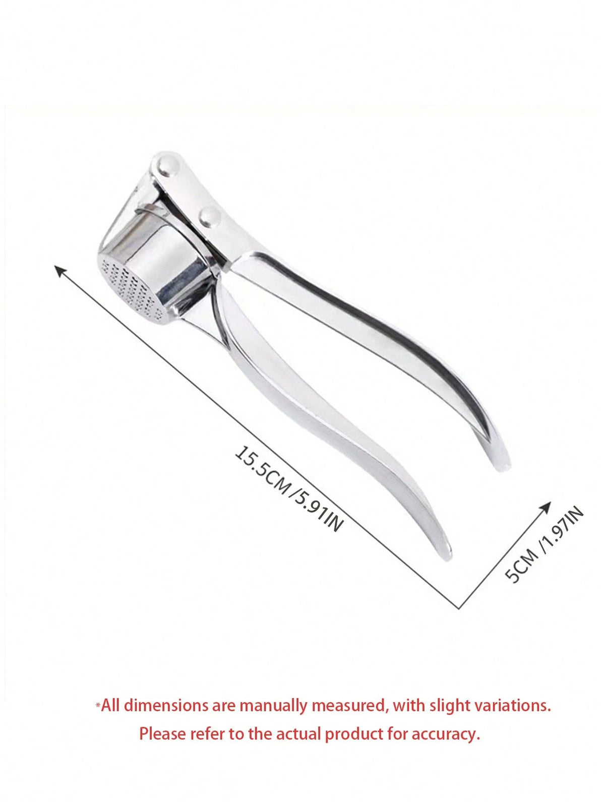 1pc Stainless Steel Manual Garlic Press, Multi-Function Kitchen Garlic Press, Kitchen Accessory. Also Can Be Used As A Nut Cracker And Multi-Function Ginger Grater. Equipped With Easy-To-Press Handle