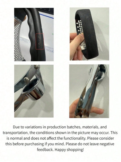 1pc Stainless Steel Manual Garlic Press, Multi-Function Kitchen Garlic Press, Kitchen Accessory. Also Can Be Used As A Nut Cracker And Multi-Function Ginger Grater. Equipped With Easy-To-Press Handle