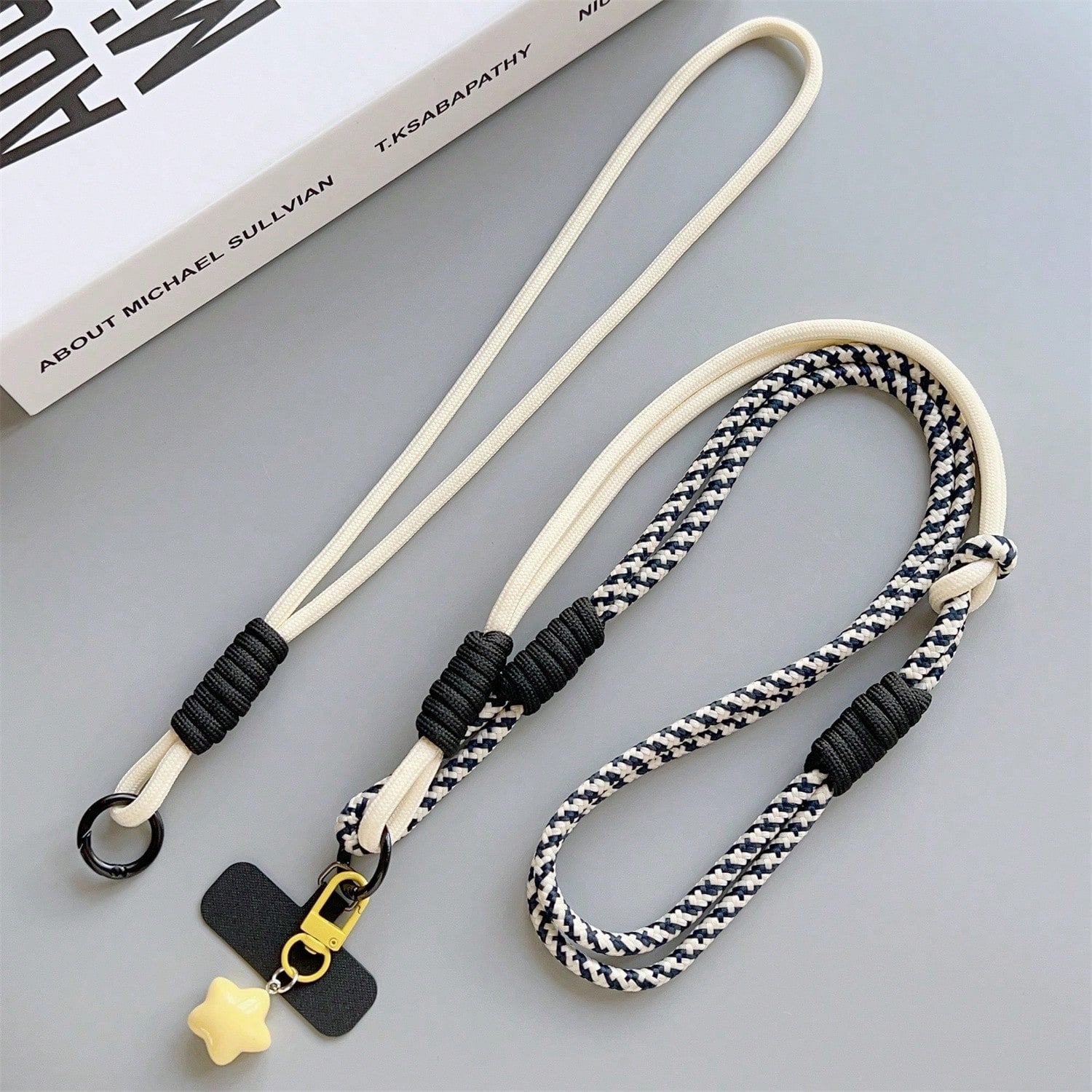 1pc Star Pendant Detachable Crossbody Phone Lanyard, Wrist Strap, Keychain, Colorful Anti-Drop Cord With Clasp, Suitable For Phone Case And Keys
