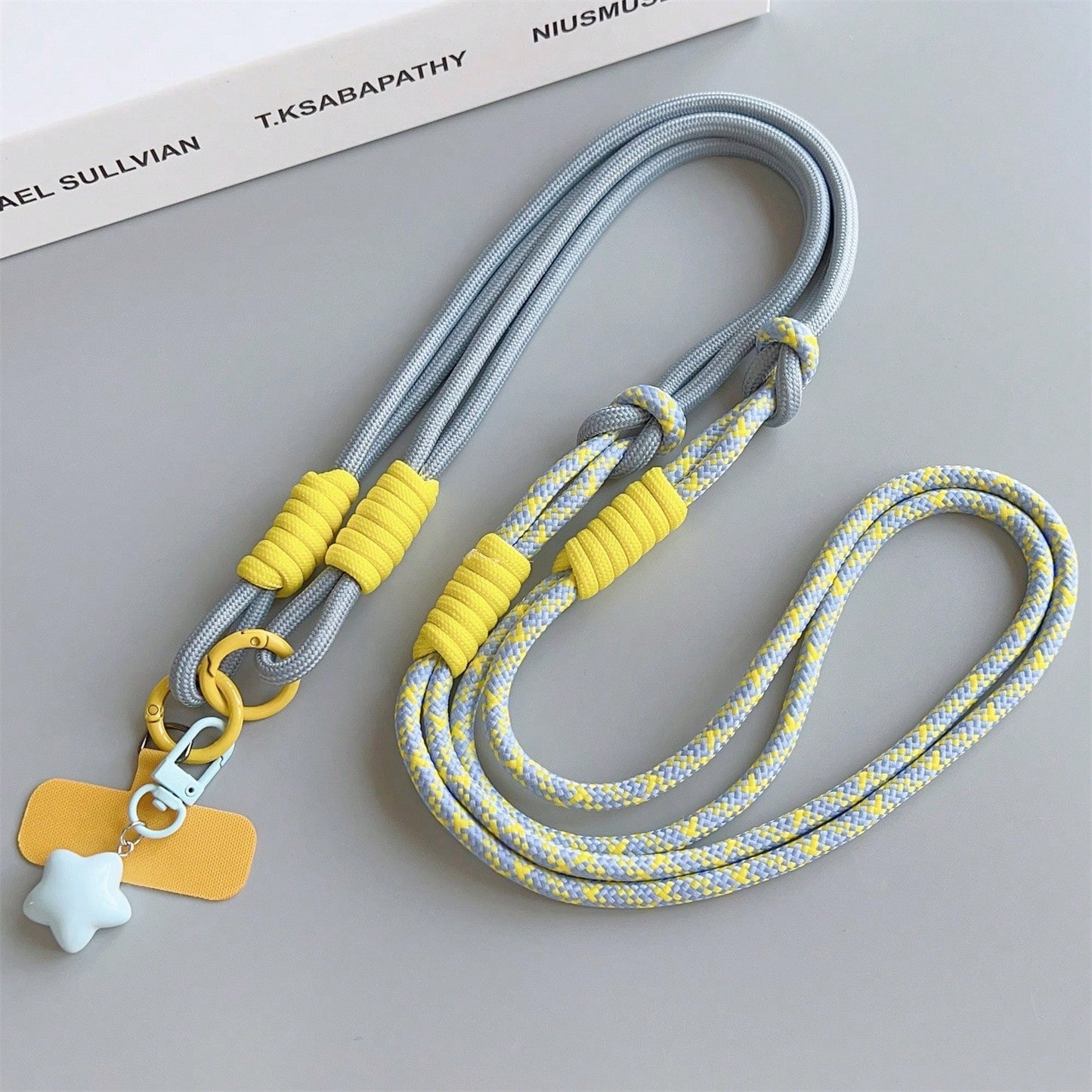 1pc Star Pendant Detachable Crossbody Phone Lanyard, Wrist Strap, Keychain, Colorful Anti-Drop Cord With Clasp, Suitable For Phone Case And Keys