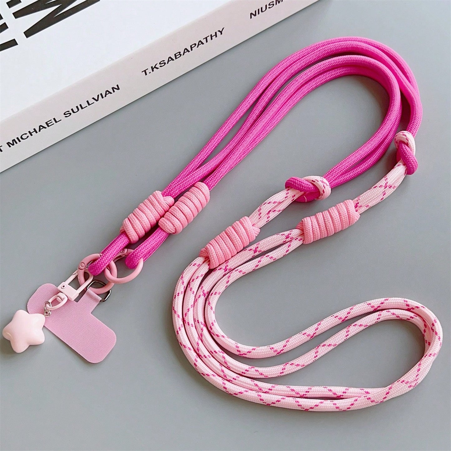 1pc Star Pendant Detachable Crossbody Phone Lanyard, Wrist Strap, Keychain, Colorful Anti-Drop Cord With Clasp, Suitable For Phone Case And Keys