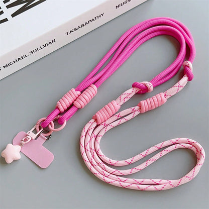 1pc Star Pendant Detachable Crossbody Phone Lanyard, Wrist Strap, Keychain, Colorful Anti-Drop Cord With Clasp, Suitable For Phone Case And Keys