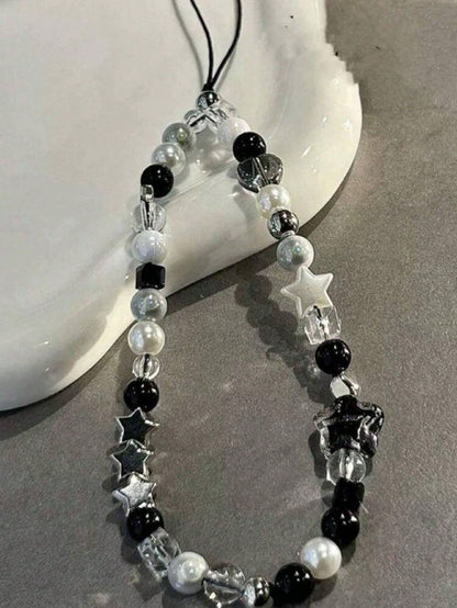 1pc Starry Sky Phone Chain, Transparent Acrylic Handmade Beaded Camera Lanyard, Phone Accessory, Phone Lanyard, Smartphone Wrist Strap, Smartphone Crossbody Bag (Actual Size May Vary Slightly From The