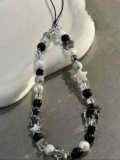 1pc Starry Sky Phone Chain, Transparent Acrylic Handmade Beaded Camera Lanyard, Phone Accessory, Phone Lanyard, Smartphone Wrist Strap, Smartphone Crossbody Bag (Actual Size May Vary Slightly From The