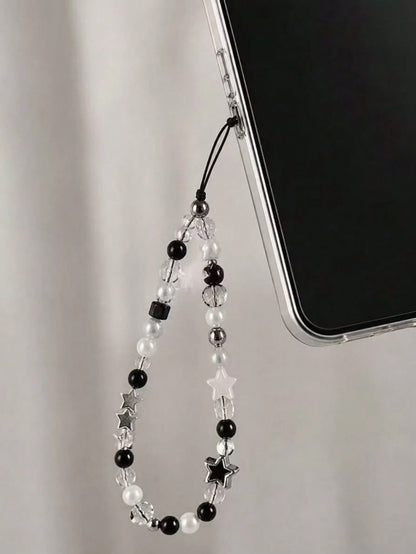 1pc Starry Sky Phone Chain, Transparent Acrylic Handmade Beaded Camera Lanyard, Phone Accessory, Phone Lanyard, Smartphone Wrist Strap, Smartphone Crossbody Bag (Actual Size May Vary Slightly From The