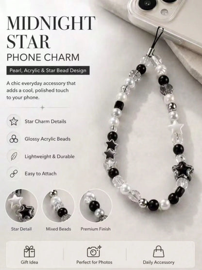 1pc Starry Sky Phone Chain, Transparent Acrylic Handmade Beaded Camera Lanyard, Phone Accessory, Phone Lanyard, Smartphone Wrist Strap, Smartphone Crossbody Bag (Actual Size May Vary Slightly From The