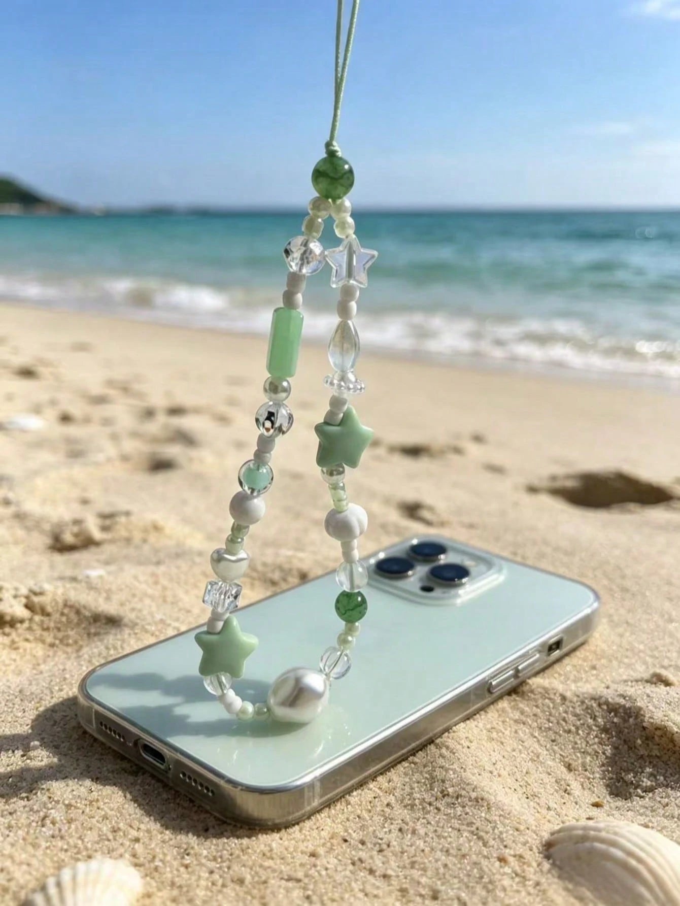 1pc Starry Sky Phone Chain, Transparent Acrylic Handmade Beaded Camera Lanyard, Phone Accessory, Phone Lanyard, Smartphone Wrist Strap, Smartphone Crossbody Bag (Actual Size May Vary Slightly From The