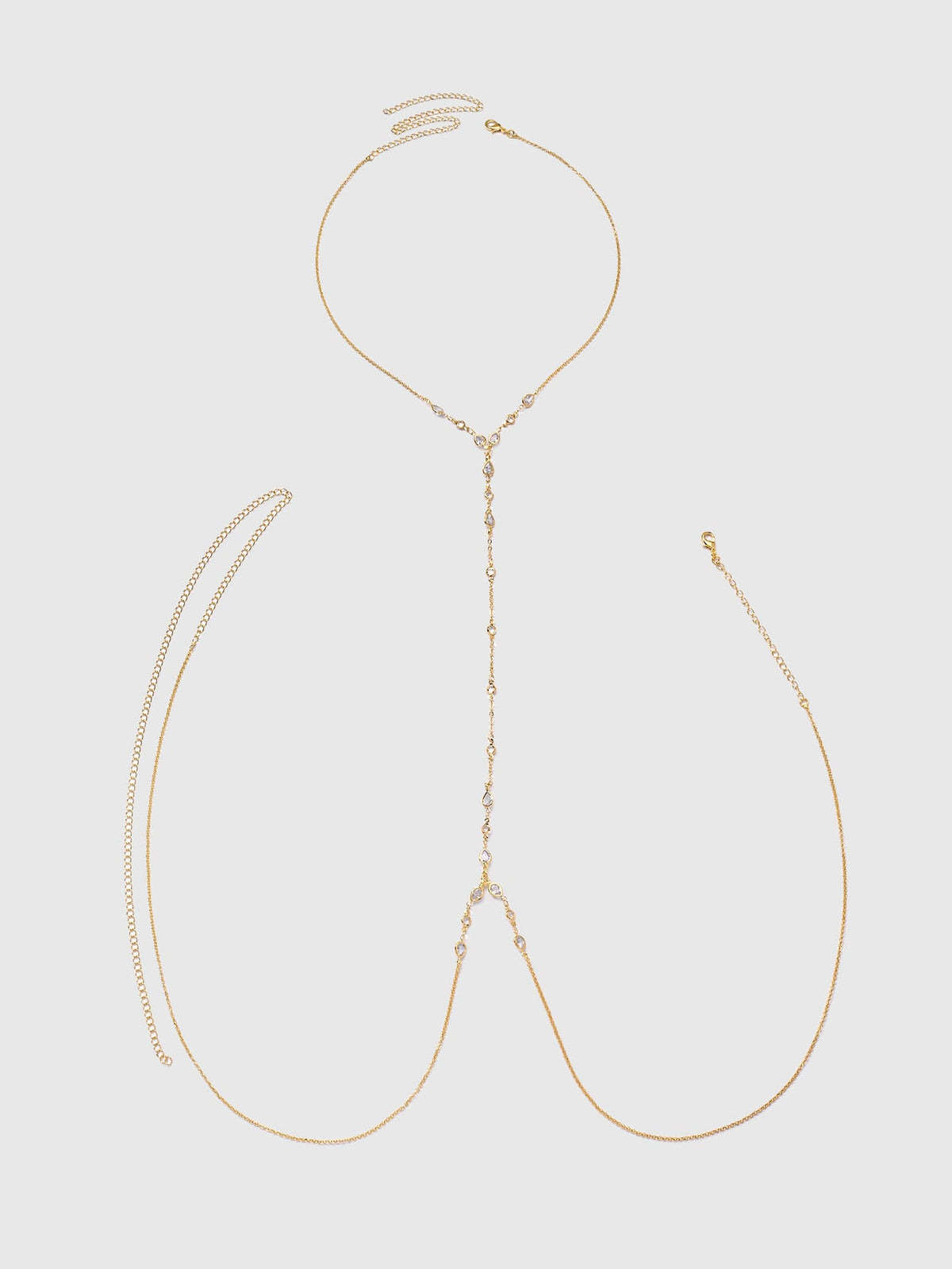1pc Summer Beach Vacation Sexy Chest Chain, European And American Fashion Bikini Crystal Body Chain