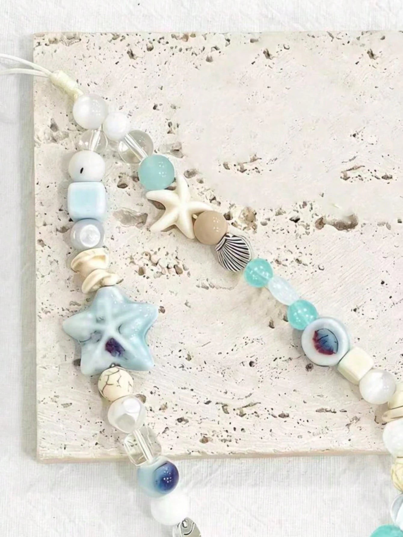 1pc Summer Sea Breeze Blue Phone Chain- Fresh Cute CCD Hook- DIY Pendant-Camera Anti-Drop Strap- Blue Style