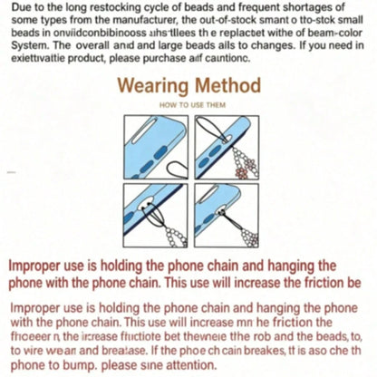 1pc Summer Sea Breeze Blue Phone Chain- Fresh Cute CCD Hook- DIY Pendant-Camera Anti-Drop Strap- Blue Style