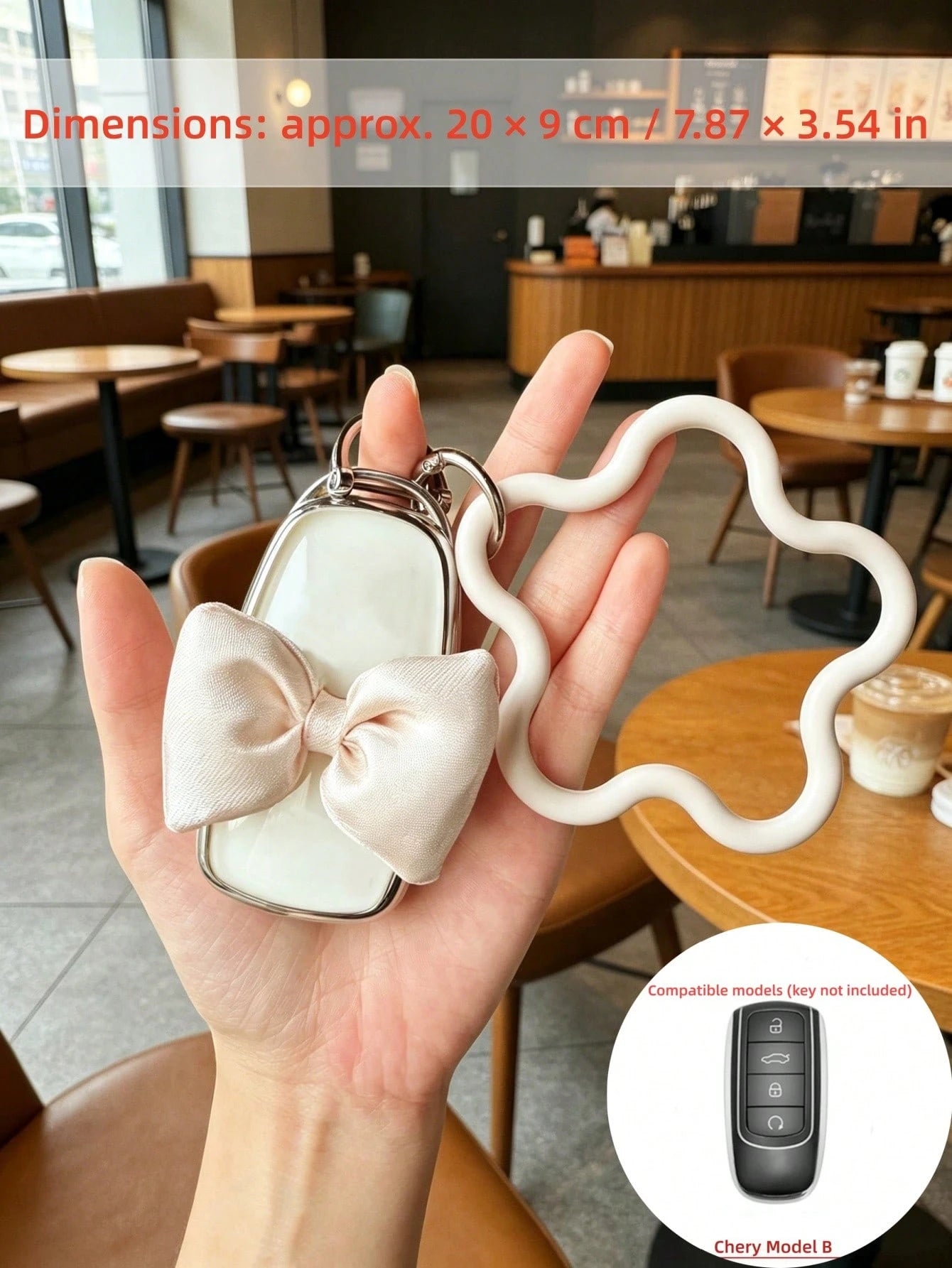 1PC Summer TPU Car Key Cover For Chery Tiggo 8 Pro, Omoda, Arrizo 8/7 Plus, Kunpeng Edition E+, Tiggo 9, With Bow & Flower Lanyard, For Girls