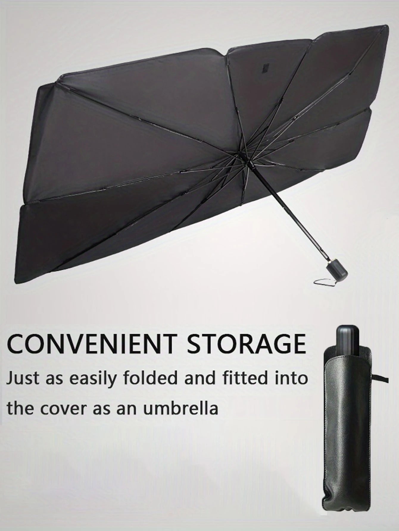 1pc Sun Protection Car Umbrella For Summer Foldable Reflective Sunshade Umbrella For Car Windshield, Queen-Size UV Protector Sun Blind Umbrella Suitable For All Sizes Of Car Windshields Thick Titanium