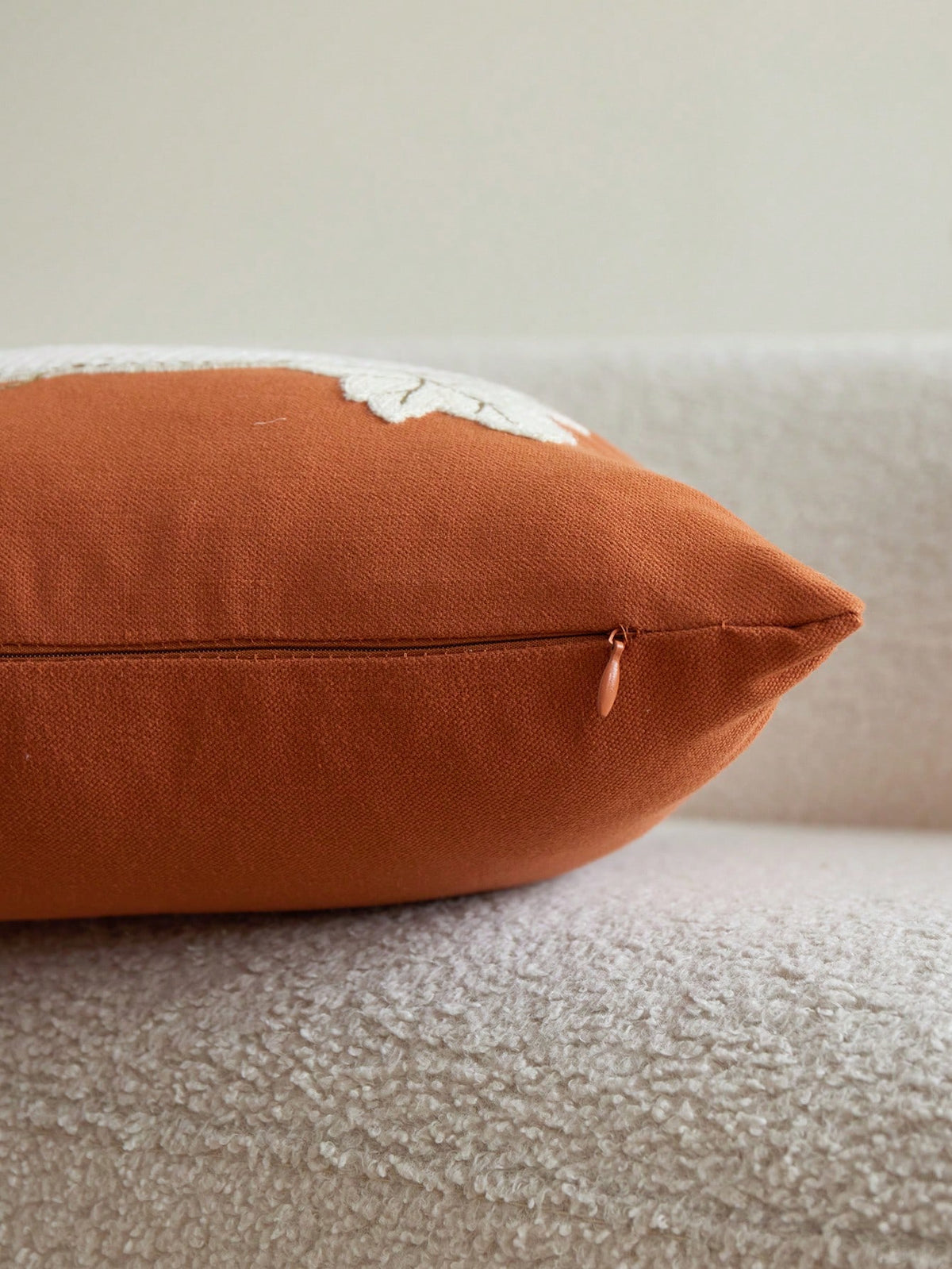 1pc Thanksgiving Orange Pumpkin Embroidered Pillow Case, Suitable For Indoor Decor, Thanksgiving Decoration, All Season Pillow Case, Without Insert
