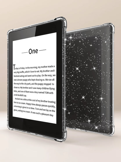 1pc Transparent Glitter Protective Case, Compatible With 6.8" Kindle Paperwhite (11th Gen, 2021)/ 6" Kindle (11th Gen, 2022)/ Kindle (11th Gen, 2024 Release) (6")/ Kindle 10th Gen (2018), Shockproo