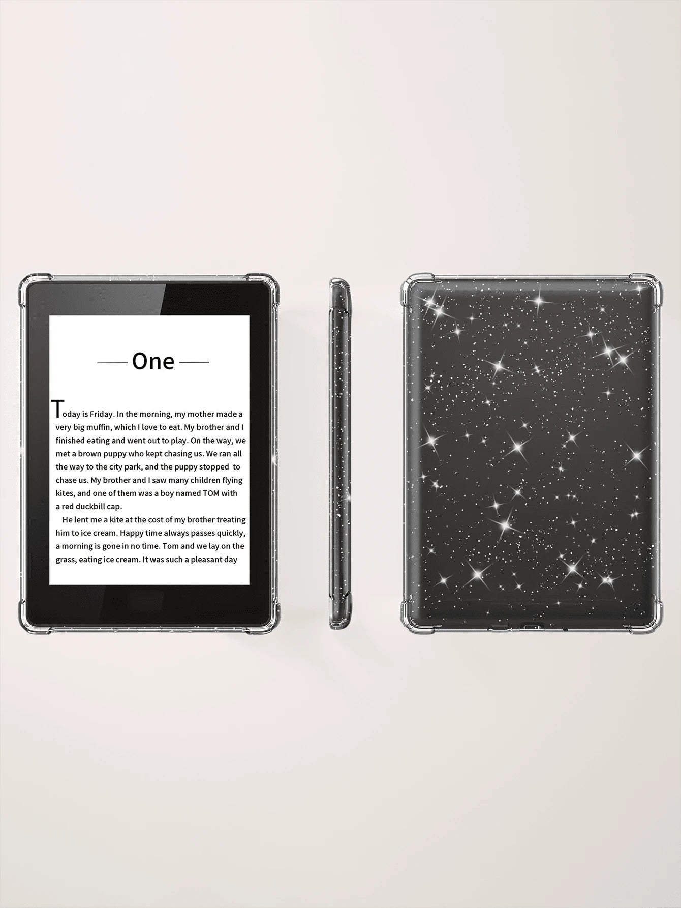 1pc Transparent Glitter Protective Case, Compatible With 6.8" Kindle Paperwhite (11th Gen, 2021)/ 6" Kindle (11th Gen, 2022)/ Kindle (11th Gen, 2024 Release) (6")/ Kindle 10th Gen (2018), Shockproo