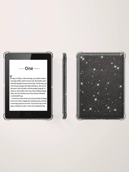 1pc Transparent Glitter Protective Case, Compatible With 6.8" Kindle Paperwhite (11th Gen, 2021)/ 6" Kindle (11th Gen, 2022)/ Kindle (11th Gen, 2024 Release) (6")/ Kindle 10th Gen (2018), Shockproo
