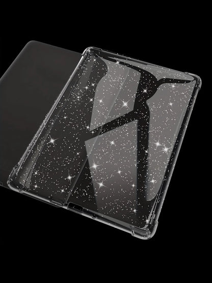 1pc Transparent Glitter Protective Case, Compatible With 6.8" Kindle Paperwhite (11th Gen, 2021)/ 6" Kindle (11th Gen, 2022)/ Kindle (11th Gen, 2024 Release) (6")/ Kindle 10th Gen (2018), Shockproo