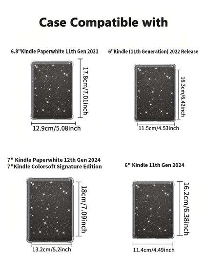 1pc Transparent Glitter Protective Case, Compatible With 6.8" Kindle Paperwhite (11th Gen, 2021)/ 6" Kindle (11th Gen, 2022)/ Kindle (11th Gen, 2024 Release) (6")/ Kindle 10th Gen (2018), Shockproo