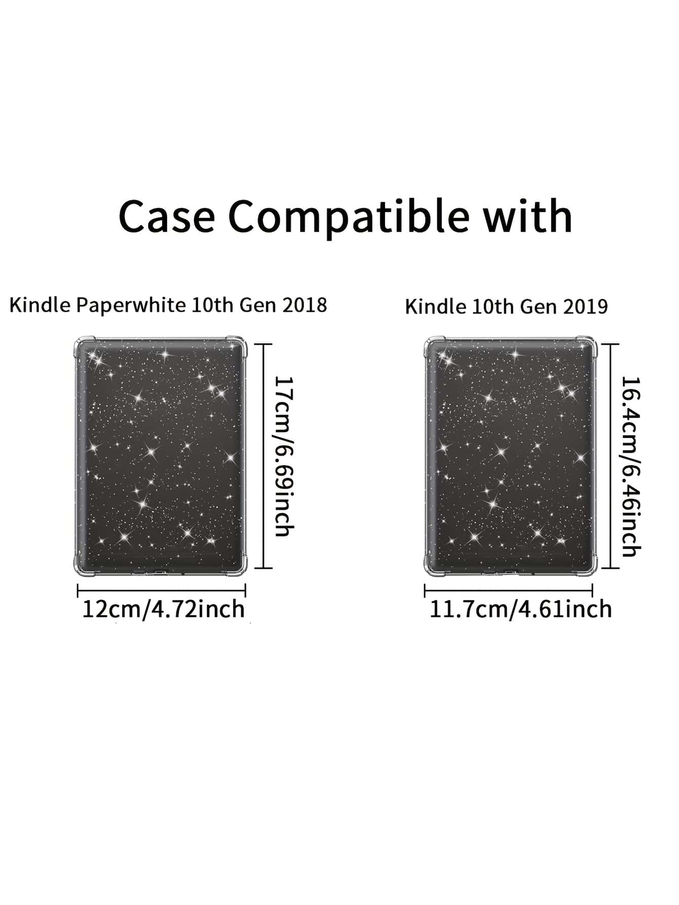 1pc Transparent Glitter Protective Case, Compatible With 6.8" Kindle Paperwhite (11th Gen, 2021)/ 6" Kindle (11th Gen, 2022)/ Kindle (11th Gen, 2024 Release) (6")/ Kindle 10th Gen (2018), Shockproo