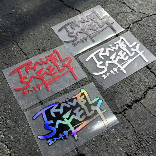 1pc Travel Safely Funny Waterproof Sticker For Motorcycle Fuel Tank Car Door Trunk Decor