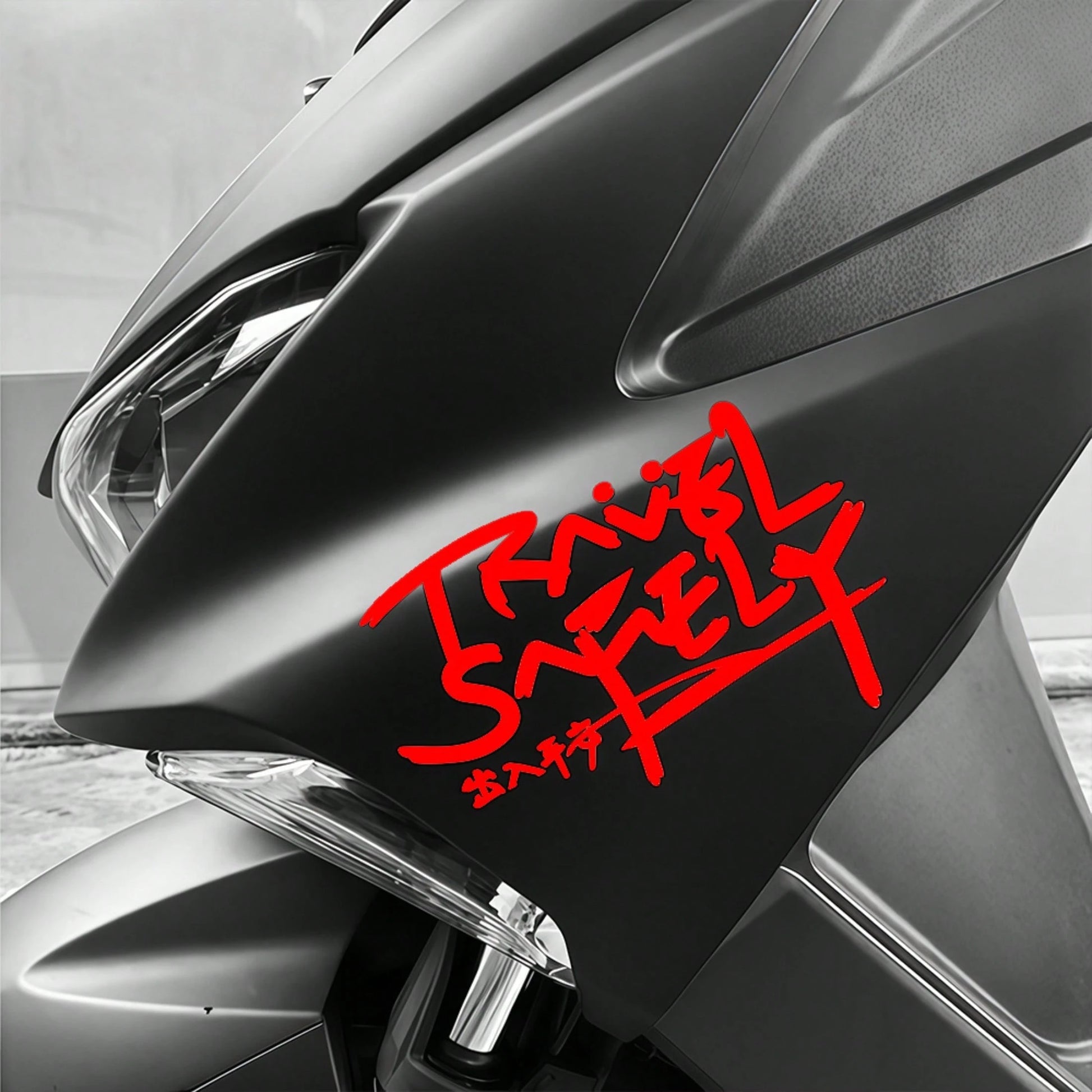 1pc Travel Safely Funny Waterproof Sticker For Motorcycle Fuel Tank Car Door Trunk Decor
