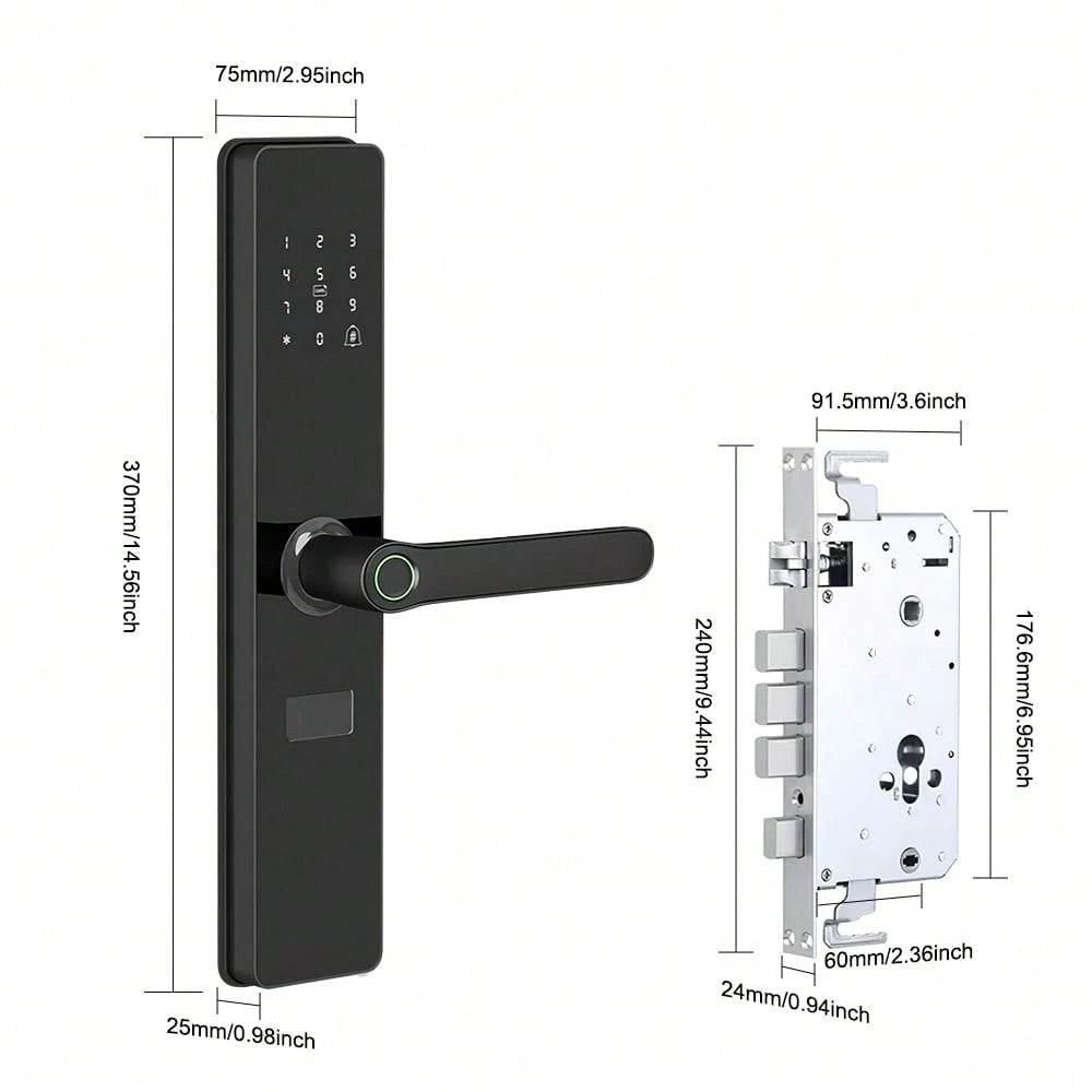 1Pc TTLock Smart Door Lock, Fingerprint Keypad RFID Card Multi Unlock Electronic Security Lock With App Remote Control For Home Front Door