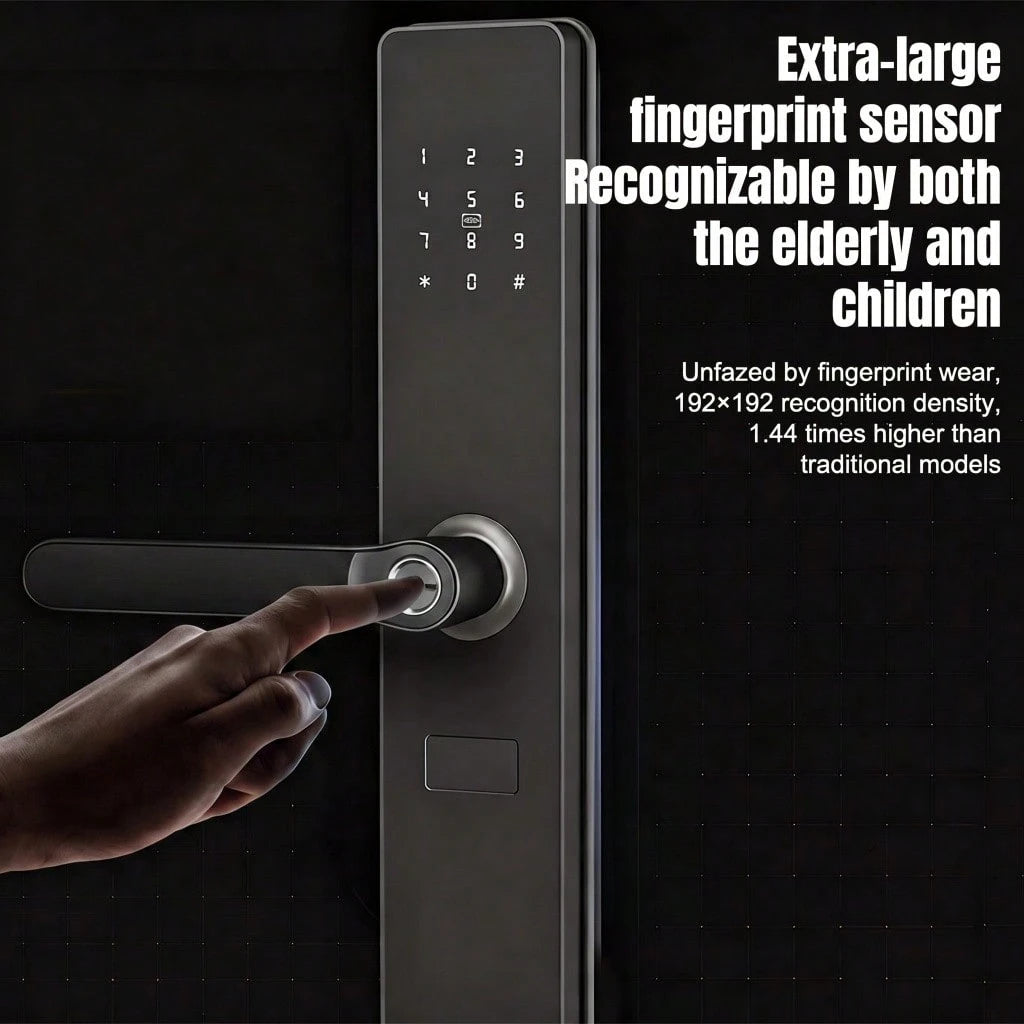 1Pc TTLock Smart Door Lock, Fingerprint Keypad RFID Card Multi Unlock Electronic Security Lock With App Remote Control For Home Front Door