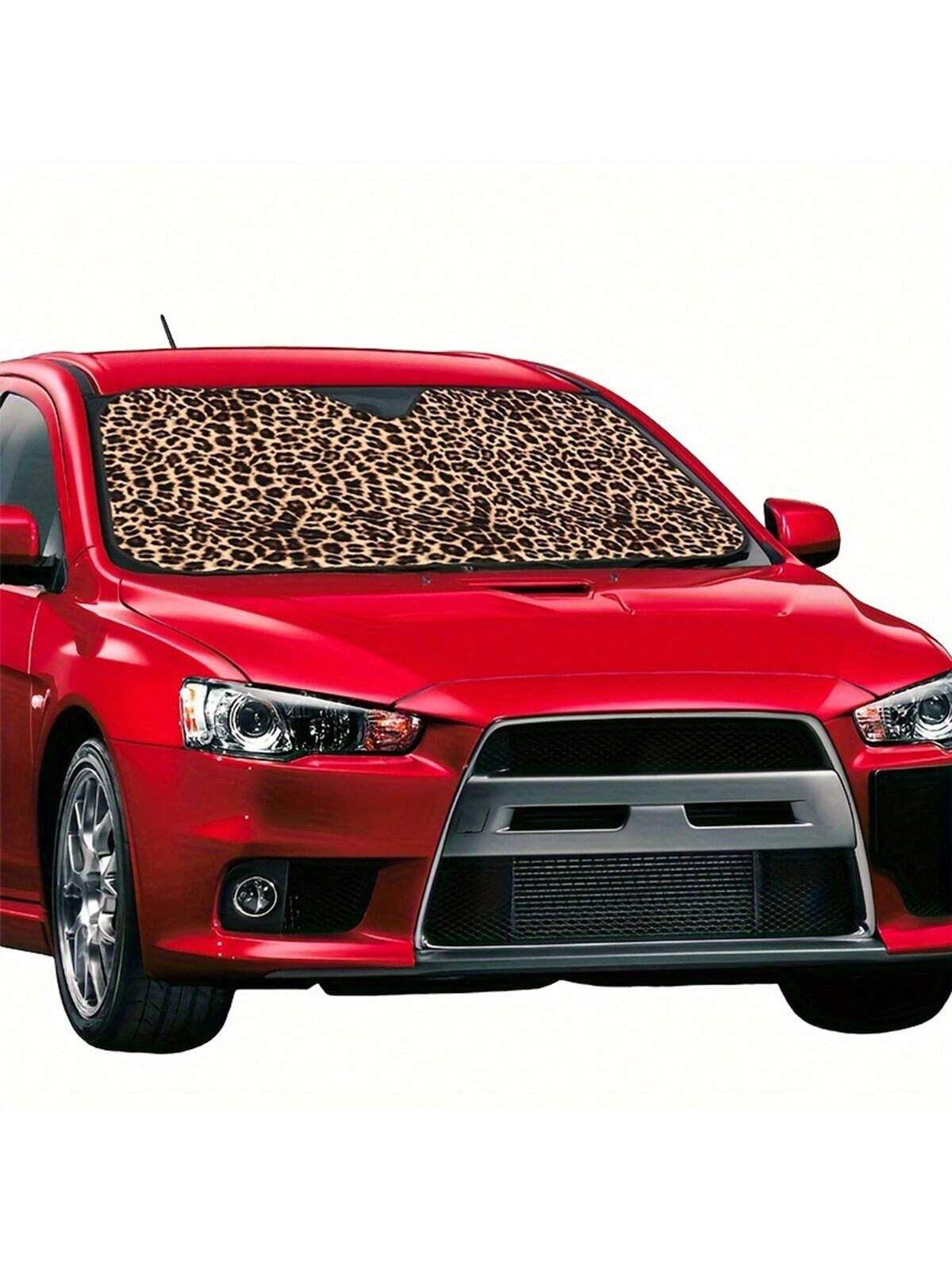 1pc Unique Leopard Pattern Printed Car Windshield Sunshade, Vehicle Sun Protection Shield UV Reflector To Keep Car Cool