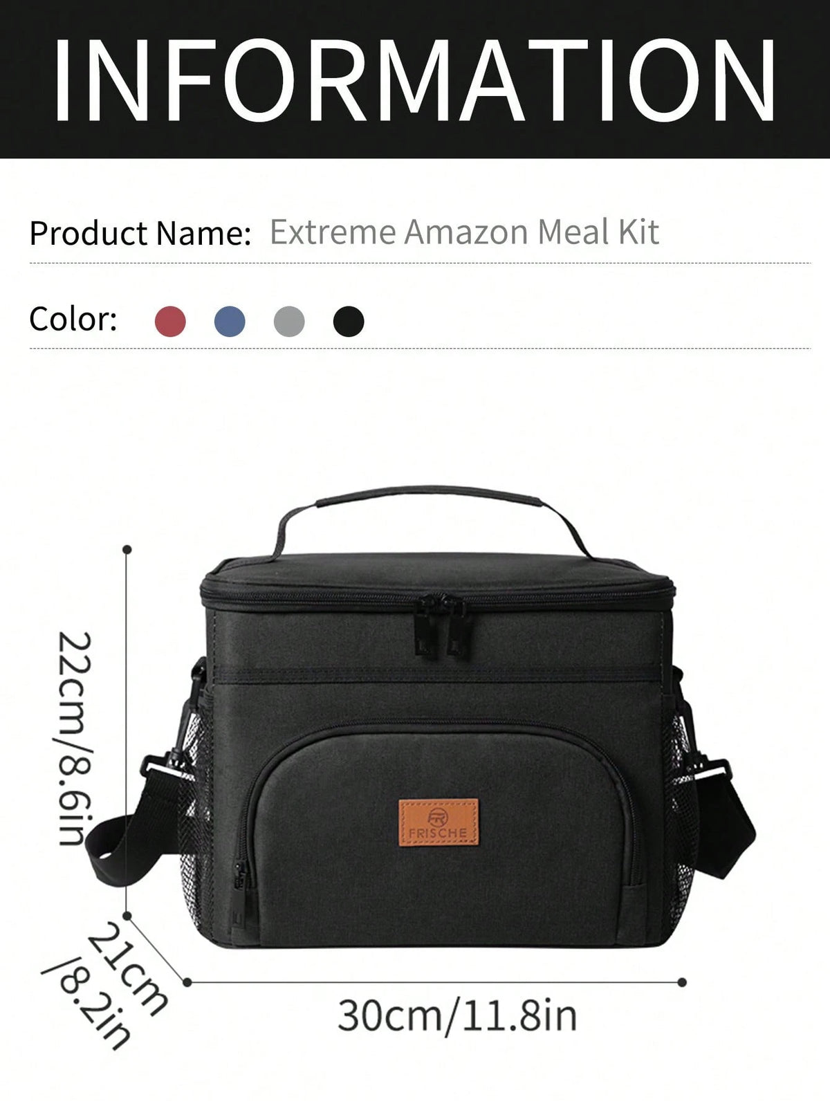 1pc Unisex Portable Lunch Bag, Reusable Lunch Box, Insulated Bag, Picnic Bag, Leak-Proof Freezer Tote Storage Bag With Adjustable Shoulder Strap, Back To School Student Supplies, School Essentials, Co