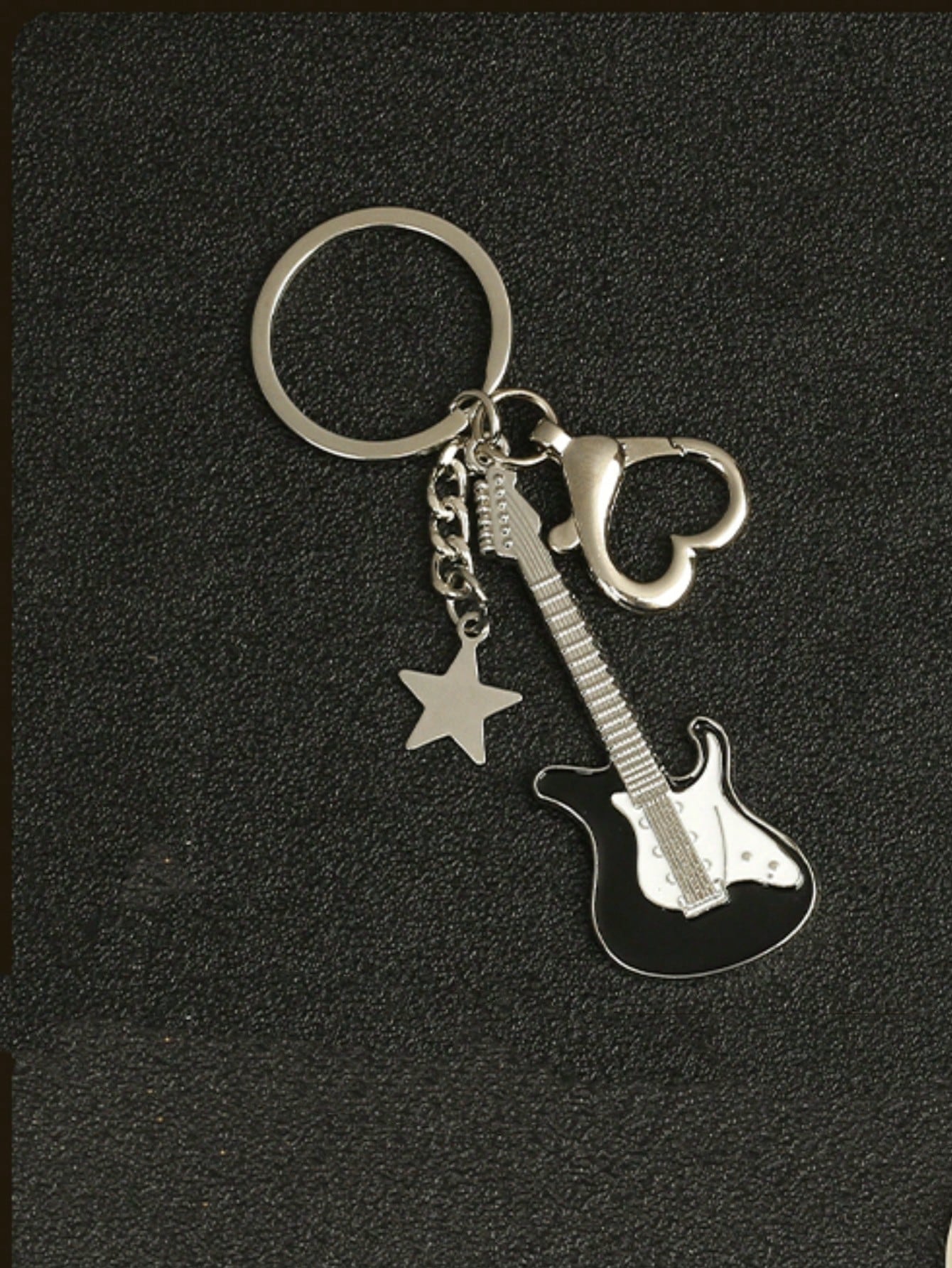 1pc Unisex Y2K Guitar Pentagram Keychain, Vintage Hipster Sweet Cool Bag/Car Pendant