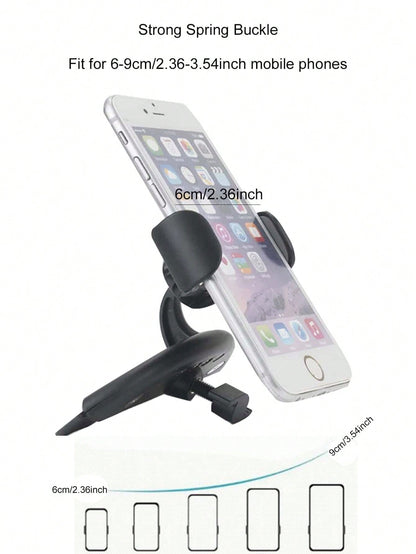 1pc Universal Car CD Slot Phone Holder, Air Vent Navigation Phone Mount, Adjustable & Stable, Suitable For All Smartphones Car Interior Accessory