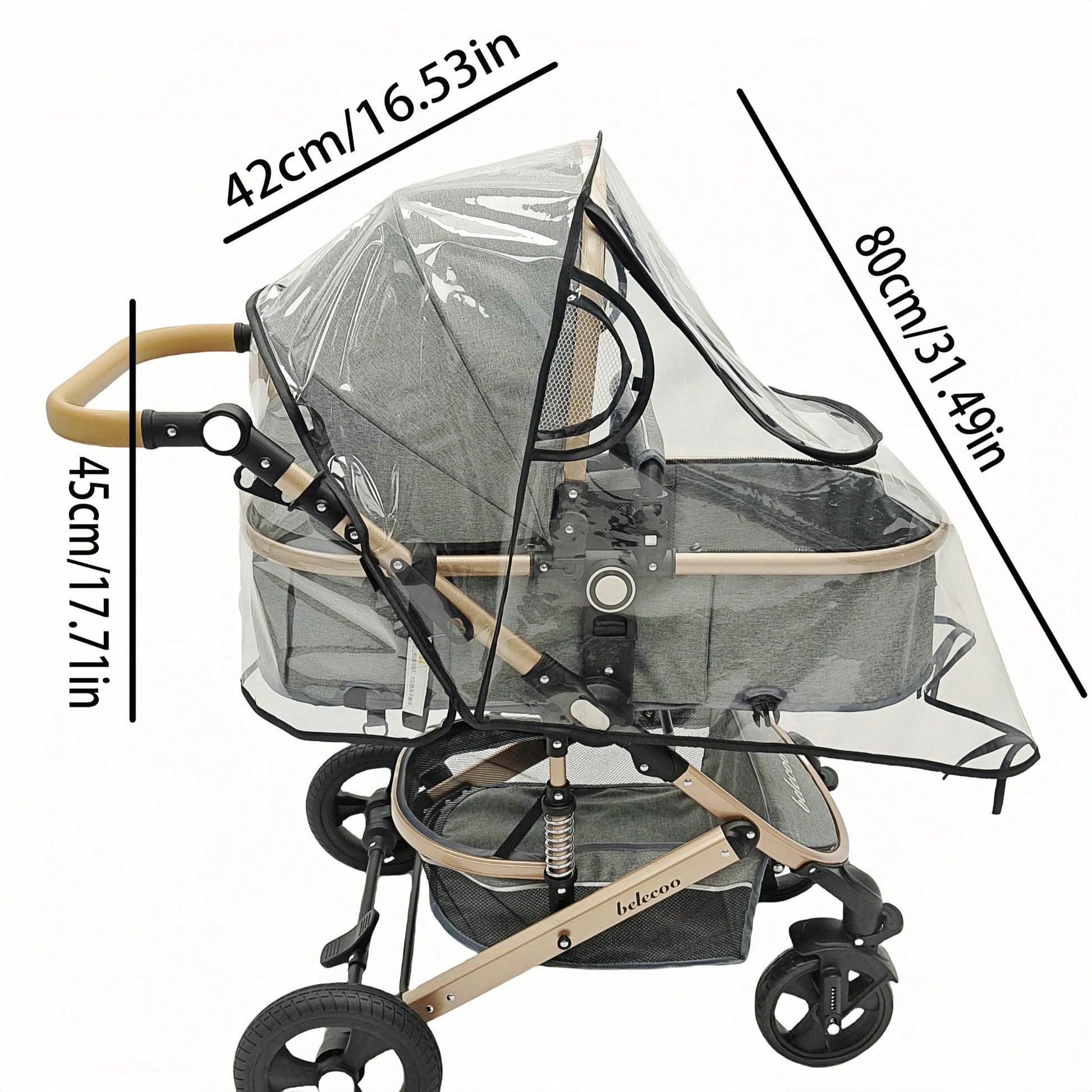 1pc Universal Travel Windproof Breathable Baby Stroller Rain Cover, Transparent Baby Stroller Rain Cover, Baby Stroller Accessories, Suitable For Rainy Days