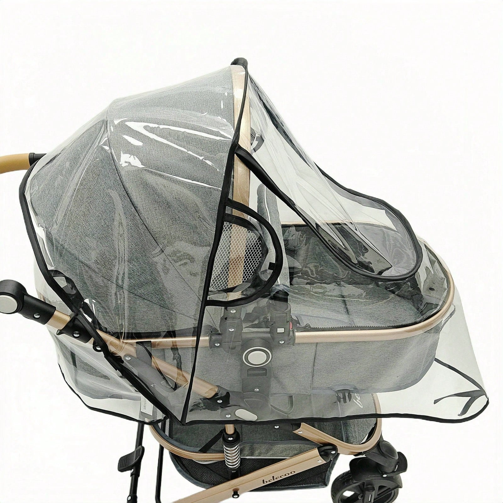 1pc Universal Travel Windproof Breathable Baby Stroller Rain Cover, Transparent Baby Stroller Rain Cover, Baby Stroller Accessories, Suitable For Rainy Days