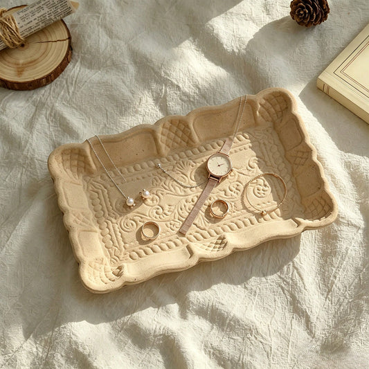 1pc Vintage Jewelry Tray, Perfect Gift For Multiple Occasions, Versatile Storage Solution, Rustic Surface Design, Ideal For Organizing Accessories And Keepsakes, Elegant Decorative Piece For Home Or O