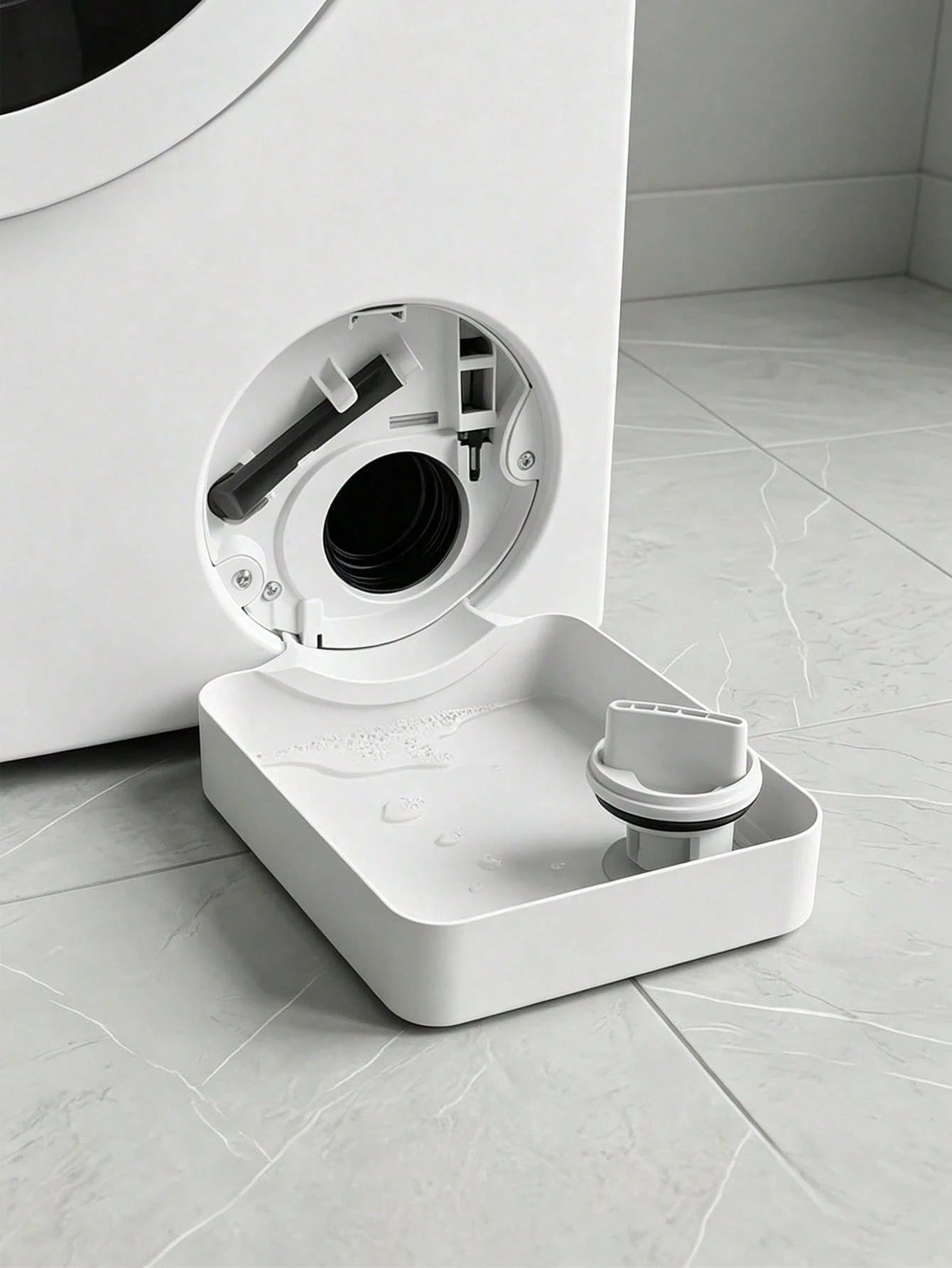 1pc Washing Machine Drain Tray With Opening Rotator, Universal Drainage Design, Ideal Water Collection Pan, Portable Leak-Proof Washer/Dryer Tray, Non-Slip Waterproof Drip Tray With Raised Edges To Pr