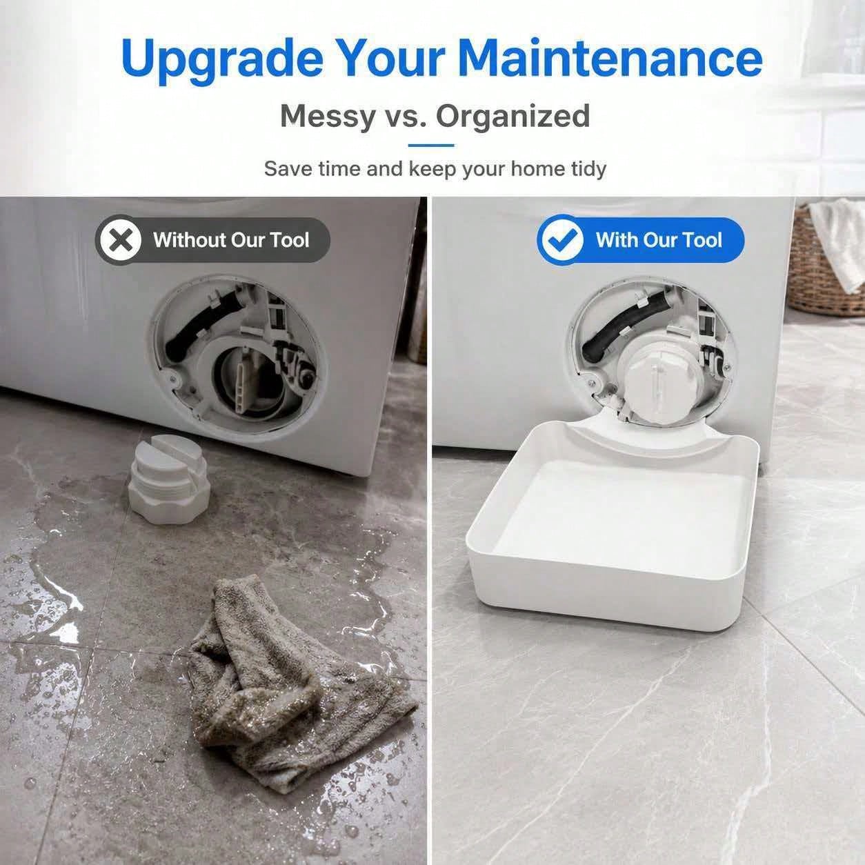 1pc Washing Machine Drain Tray With Opening Rotator, Universal Drainage Design, Ideal Water Collection Pan, Portable Leak-Proof Washer/Dryer Tray, Non-Slip Waterproof Drip Tray With Raised Edges To Pr