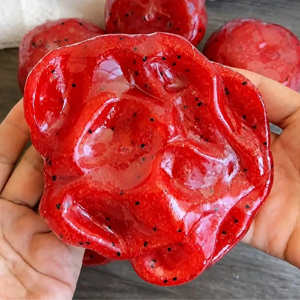 1pc Watermelon Ice Ball Squishy Toy, Sandy Texture, Anxiety Relief, ADHD Autism Fingertip Toy, Stress Relief Toy, Best Gift For Birthday, Party, Easter, Christmas, Valentine's Day, Back To School