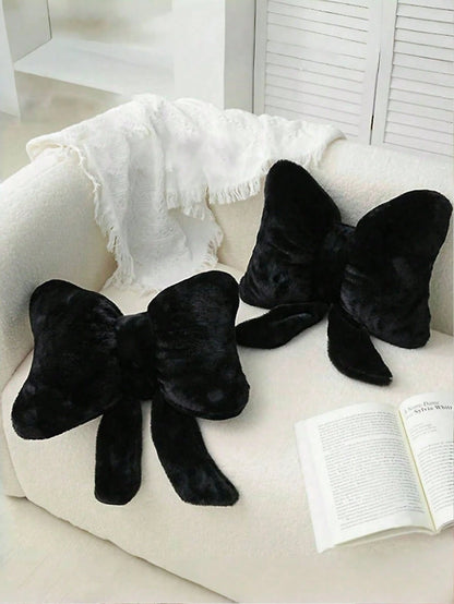 1pc White Bow Decorative Throw Pillow, Soft & Cute, Suitable For Bed, Sofa, Bedroom Decor, Home Decor, Essential For Spring/Summer, Perfect Gift For Holidays, Weddings, Graduations, Birthdays For Fami