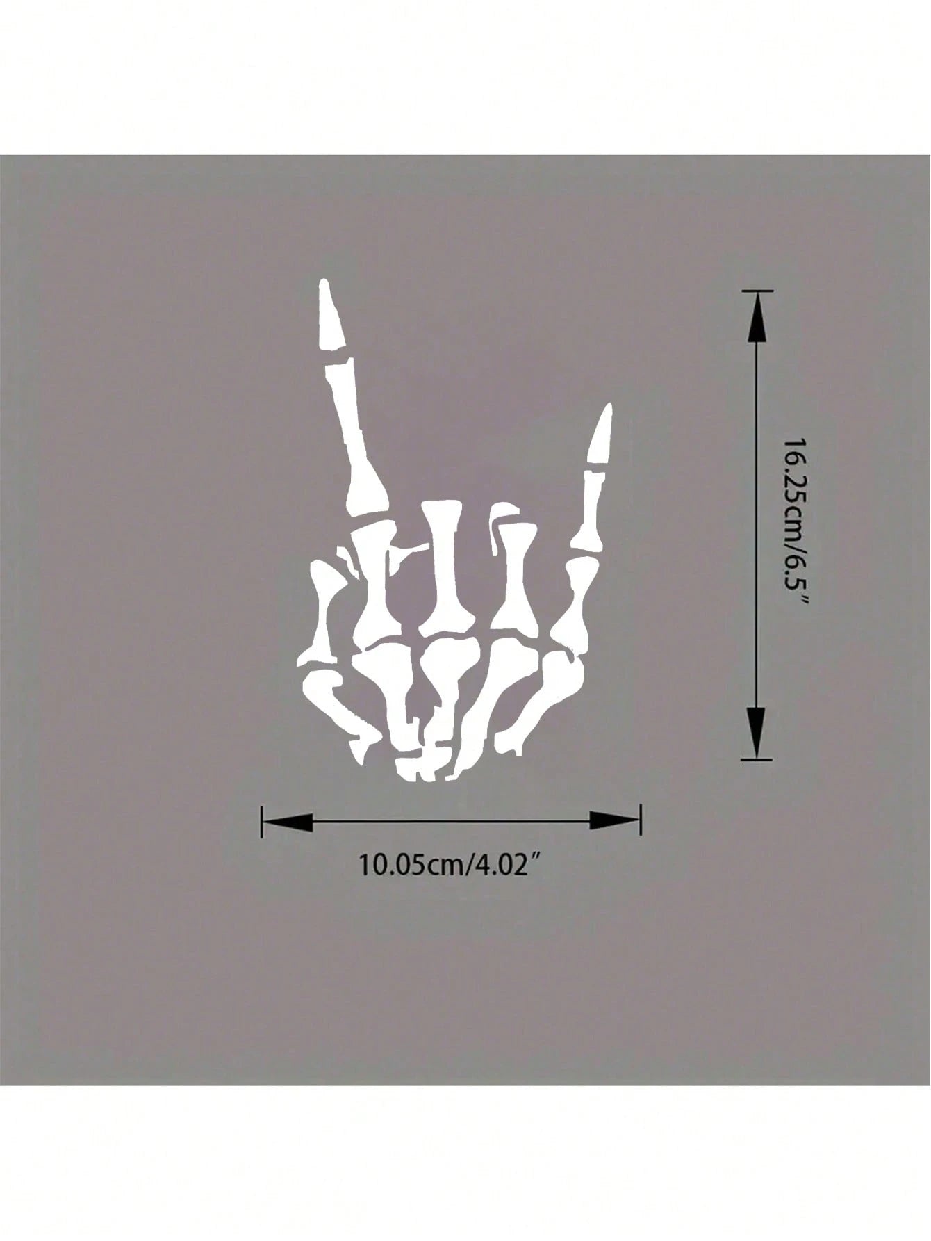 1pc White Rock Skeleton Hand Horn Scratch & Scratch Prevention Car Sticker, Universal Model