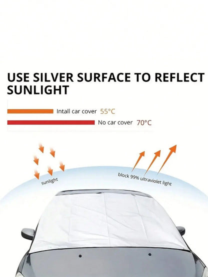 1pc Winter Car Snow Cover, Ice Cover, Summer Sun Shade, Car Window Snow Cover, Front Windshield, Car Accessories