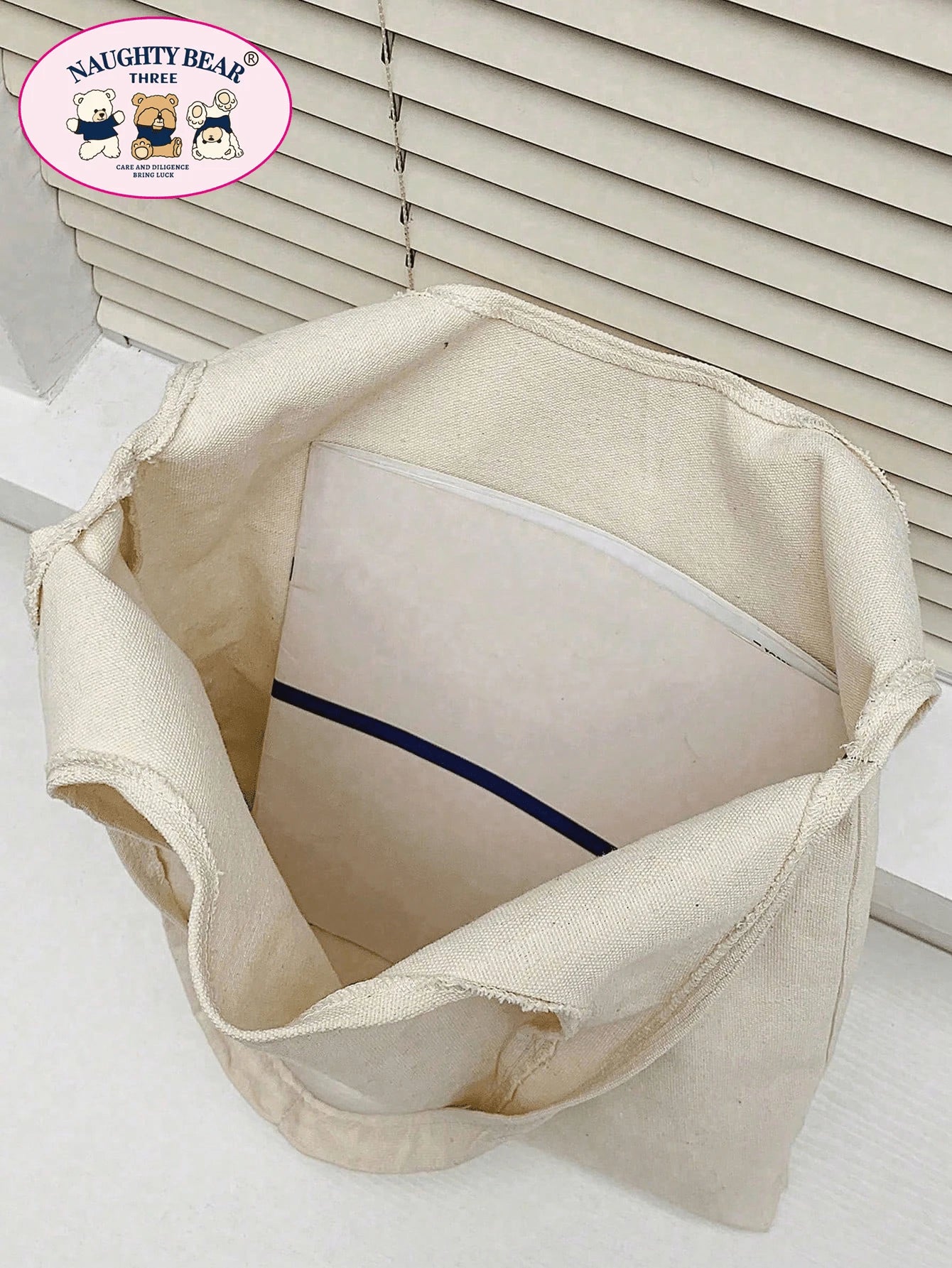 1pc Women's Beige Canvas Tote Bag With Black Cat Print, Shopping Shoulder Bag