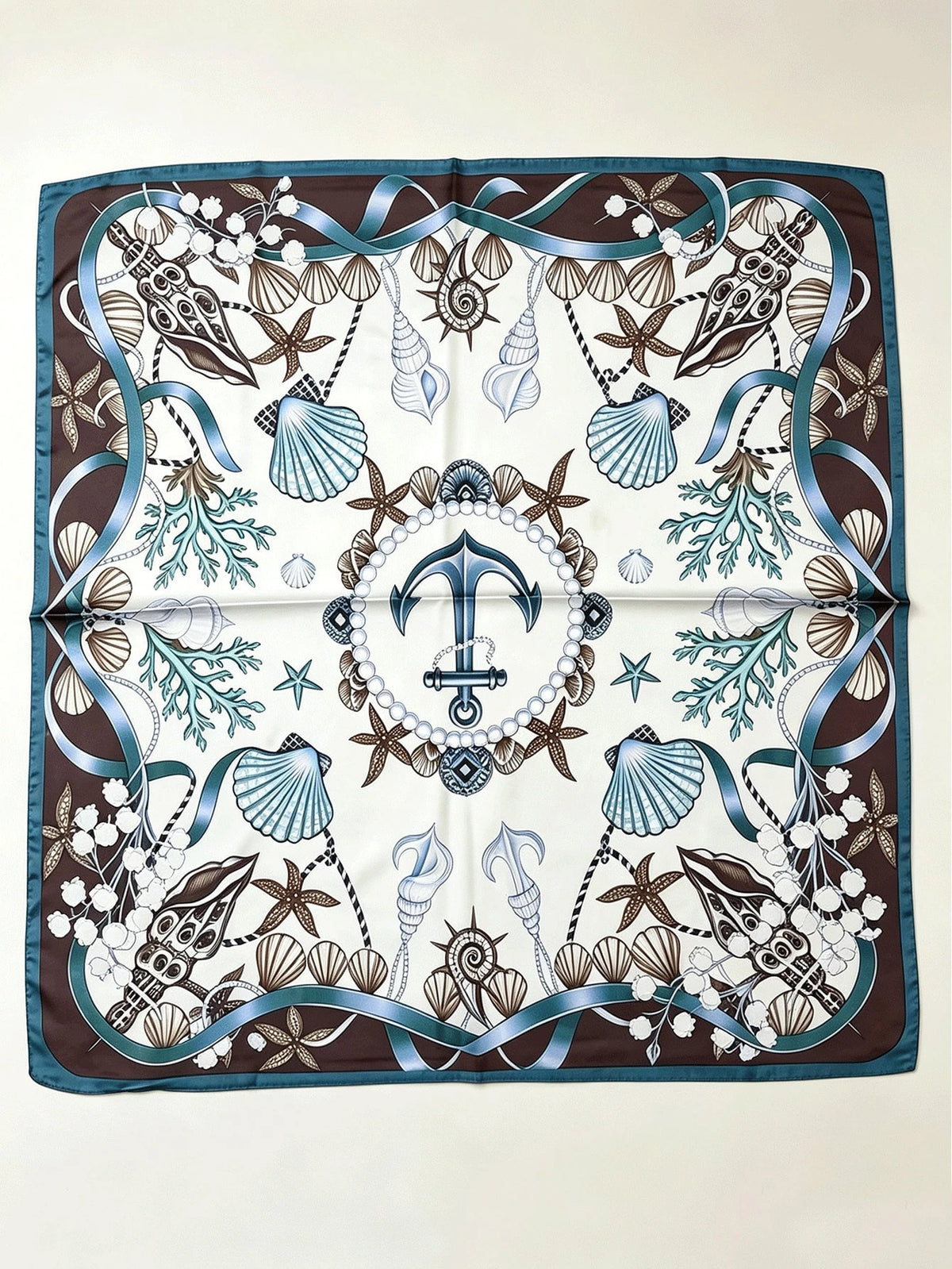 1pc Women's Fashion Square Scarf, Faux Silk 70cm Lightweight Luxury Line Print Silk Scarf, Neck Scarf, Bag Tie, Headscarf