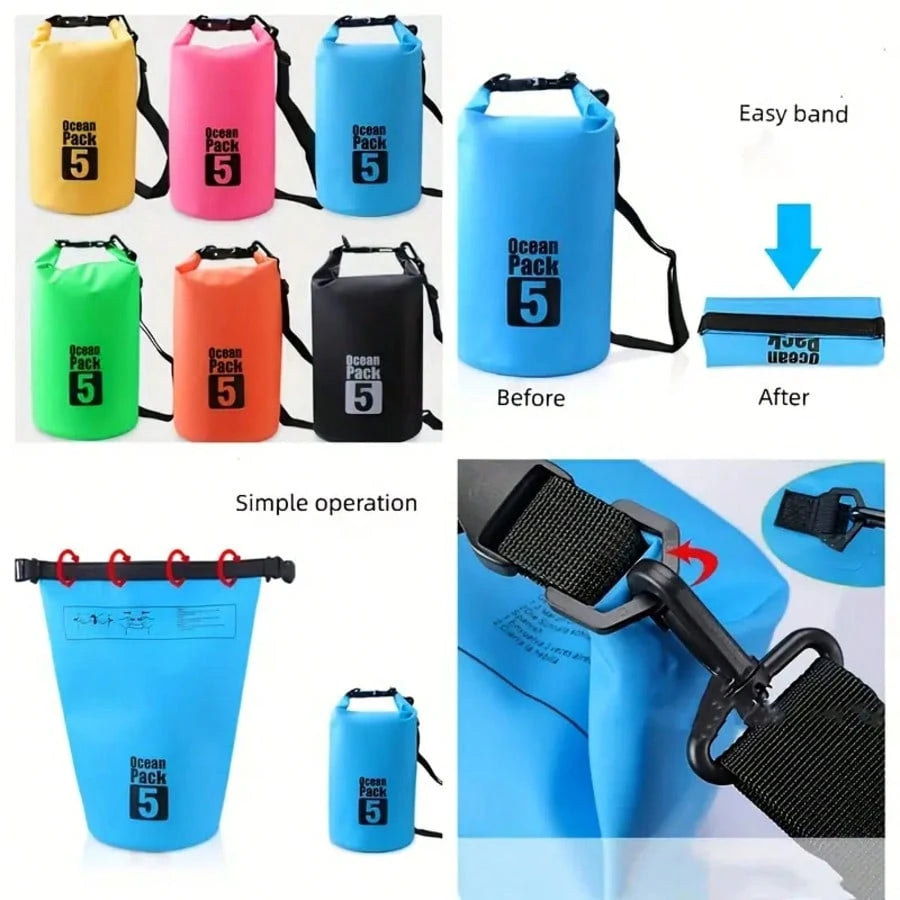 1pc Women's Latest Thickened Crossbody Bag, 2L/5L/10L/15L PVC Outdoor Sports Camouflage Waterproof Bag, Multifunctional Waterproof Pouch, Portable Swimming/River Trekking/Drifting Bag, Outdoor Sports